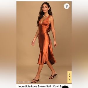 Lulu Satin Cowl Midi Slip Dress